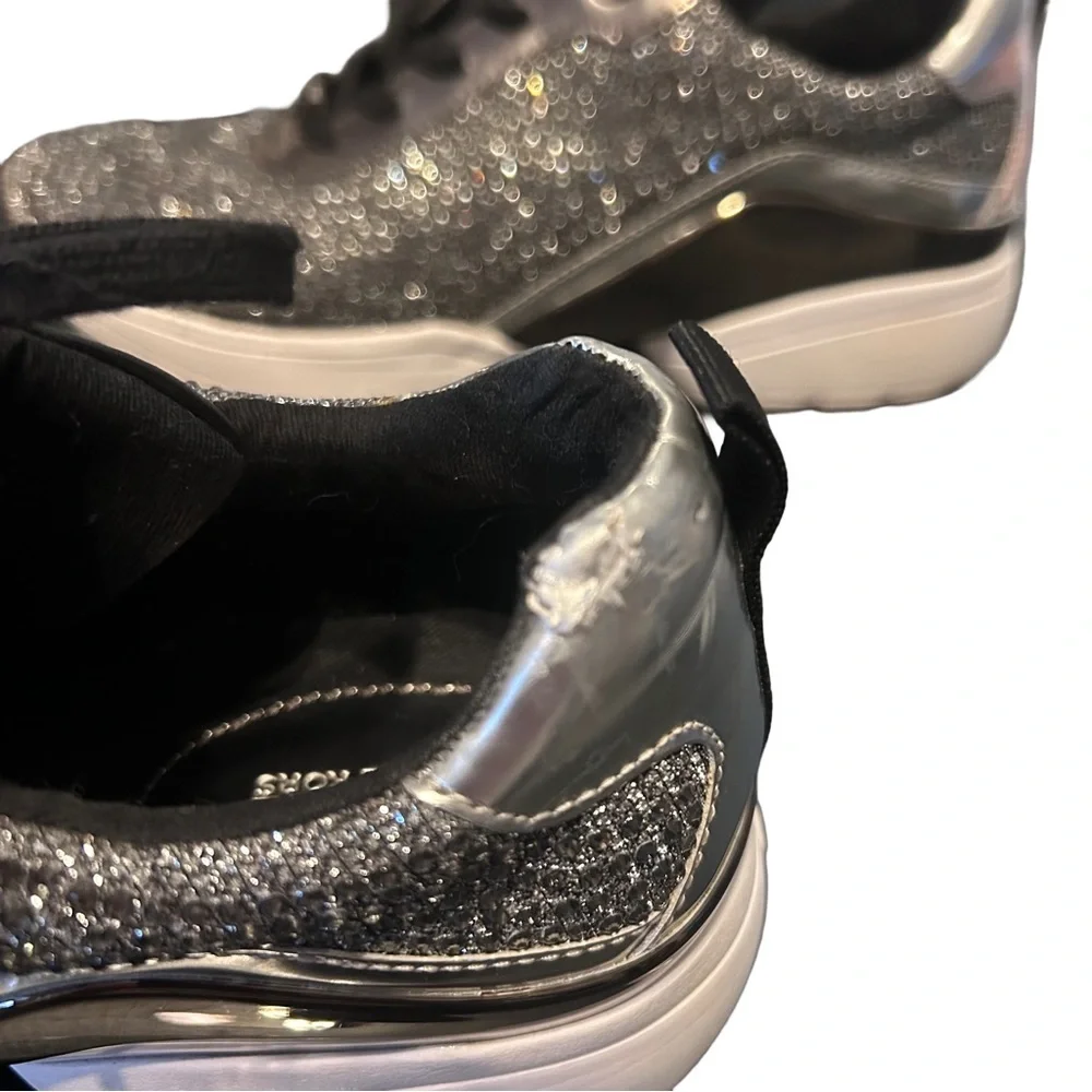 Michael Kors Trendy Jada Trainer Glitter Sparkle Sneakers Size 8